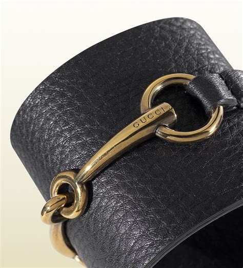 gucci horsebit valentines edition black leather bracelet|vintage Gucci Horsebit bracelet.